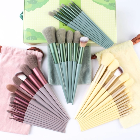 Pennelli Per Trucco Professionali Da Donna Setole In Fibra Sintetica Fondotinta Ombretto Strumenti Con Custodia Per Il Trasporto