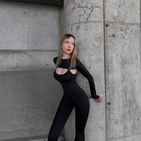 Women Sexy Cut Out Long Sleeve Flared Jumpsuit Slim Fit Polyester Spandex Urban Streetwear One Piece