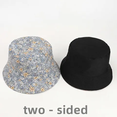 Cappello Da Pescatore Reversibile In Cotone Con Stampa A Margherita Protezione Solare Per Donna