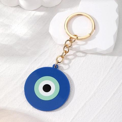 Acryl Böser Blick Schlüsselanhänger Bunt Geometrisch Blaues Auge Kreis Anhänger Glücksbringer Schlüsselring Damen Herren Geschenk