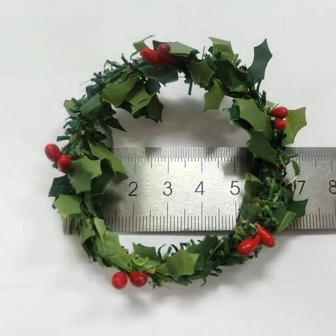 Portatovaglioli Di Natale Bacche Rosse Aghi Di Pino Mini Corona Intrecciata A Mano Fibbie Decorative Tavola