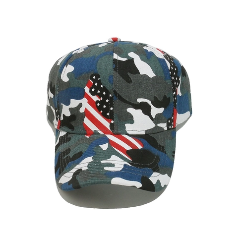 USA Vlag Camouflage Honkbalpet Heren Buiten Zonbescherming Verstelbaar Katoen Polyester Gebogen Rand Hip Hop Straat Hoed