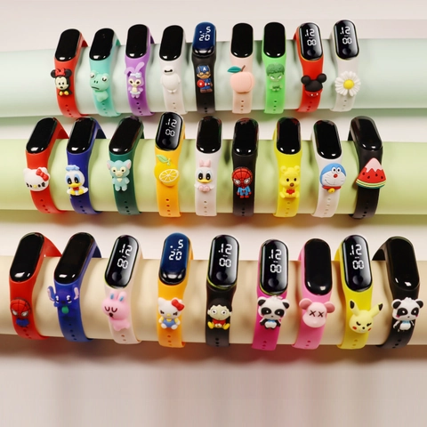 Kids LED Digital Watch Waterproof Silicone Strap Cartoon Doll Sports Wristband Bracelet For Boys And Girls