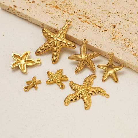 Colgantes De Estrella De Mar Acero Inoxidable Accesorios Joyería DIY Para Collares Pulseras Pendientes Océano Charms
