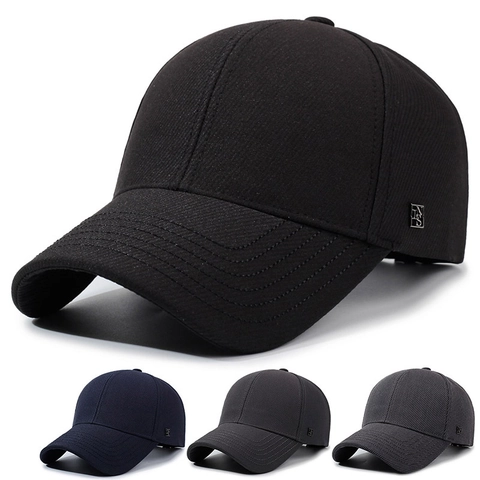 Cappello Da Baseball In Cotone Fibbia In Metallo Regolabile Logo Quadrato Visiera Curva Casuale Uomo