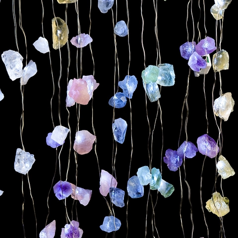 Luci A LED In Pietra Di Cristallo Naturale Ametista Quarzo Rosa Citrino Pietre Curative Decorazione Per La Casa
