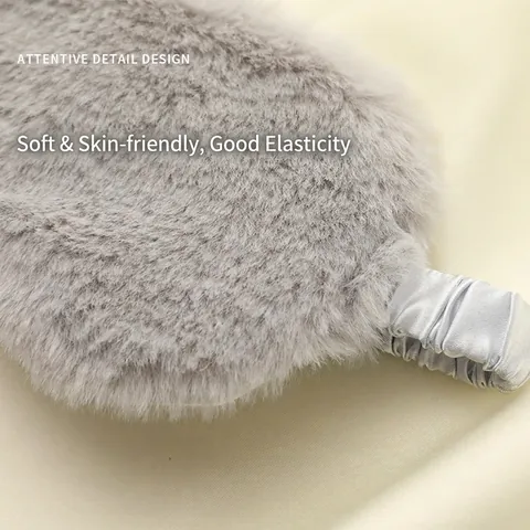 Sleep Eye Mask Shading Faux Rabbit Fur Plush Soft Breathable Blindfold For Sleeping Travel Home Satin Elastic Strap