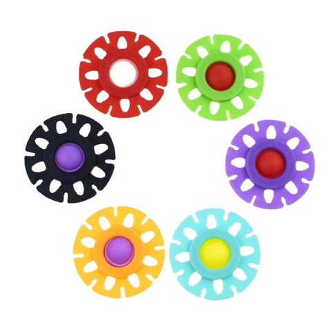Snowflake Building Blocks Sensory Pop It Fidget Toy ABS TPR Educational Stress Relief Toy For Kids Colorful Novelty