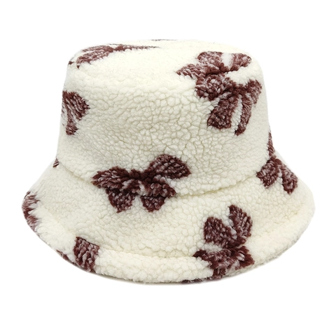 Cappello Alla Pescatora In Pile Sherpa Invernale Caldo Spesso Motivo Farfalla Jacquard Outdoor Per Donna E Uomo