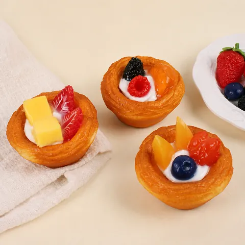 Simulation Eierkuchen Künstliches Fruchtdessert Modell PU Weich Realistisch Magnetischer Kühlschrankaufkleber Haus Küchen Dekoration