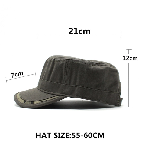 Gorra Cadet Algodón Estilo Militar Sombrero Plano Ajustable Táctico Aire Libre Sombrero De Sol Para Hombre Mujer
