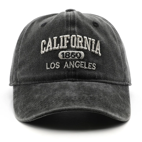 Vintage Washed Cotton Baseball Cap California Letter Embroidery Sun Protection Outdoor Adjustable Unisex Duck Tongue Hat