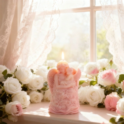 Angel And Mother Floral Girl 3D Relief Silicone Mold For DIY Handmade Candle Soap Plaster Making Food Grade