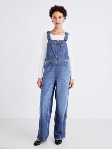 Salopette Di Jeans Da Donna Stile Cargo Vestibilità Comoda Gamba Dritta Spalline Regolabili Moda Retrò Pantaloni Lunghi