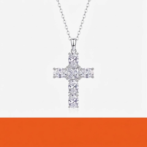 Collana Con Pendente A Croce In Moissanite Argento Sterling 925 Stile Hip Hop Iced Out Gioielli Minimalisti Luccicanti Regalo