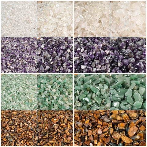 Natural Crystal Crushed Stones Mixed Amethyst Rose Quartz Citrine Fluorite Obsidian For Home Decor Gardening Aromatherapy
