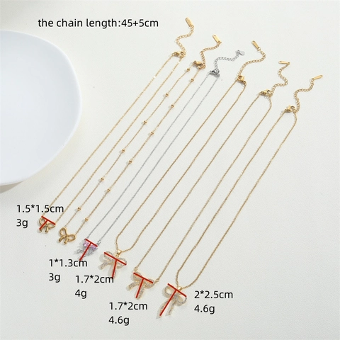 Schleife Anhänger Halskette Kupfer Mit Zirkonia Vergoldet Elegante Schlüsselbeinkette Schmuck Für Frauen Geschenk