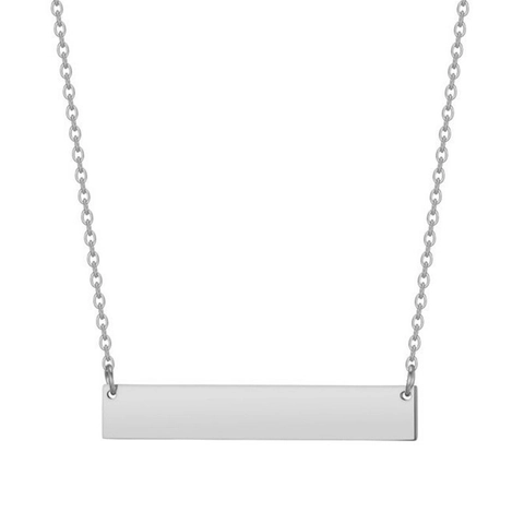 Minimalist Bar Pendant Necklace 304 Stainless Steel Electroplated Clavicle Chain Fashion Jewelry Unisex