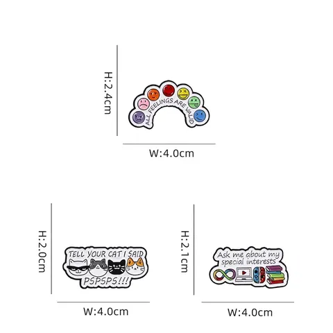Lindos Broches De Pin De Esmalte De Dibujos Animados Aleación Goteo De Aceite Gato Arco Iris Emociones Insignia Accesorios Para Mochilas Ropa