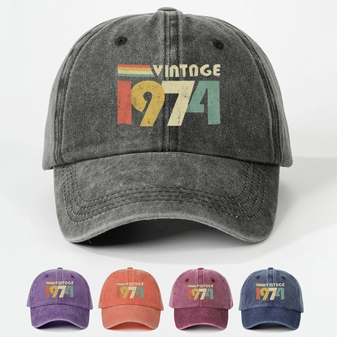 Cappellino Da Baseball In Cotone Lavato Vintage 1974 Retro Strisce Arcobaleno Regolabile Protezione Solare Berretto