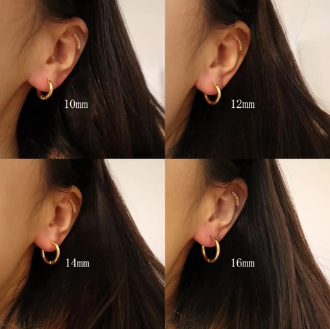 Chunky Hoop Earrings Stainless Steel 18K Gold Plated Waterproof Hypoallergenic Minimalist Fashion Jewelry For Women