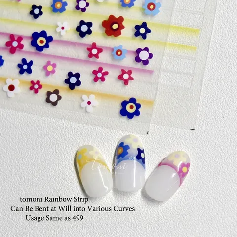 Nail Stickers Adhesive Gradient Colorful Stripes Thin Tough Manicure Decoration Japanese Style DIY Professional Art Decals