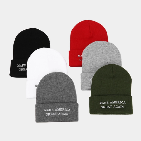 Knit Beanie Hat Acrylic Letter Embroidery Cuff Warm Winter Casual Fashion Unisex Cold Cap