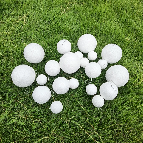 Palline Di Neve Di Natale Ornamenti Appesi Schiuma Bianca Superficie Texturizzata Per Decorazioni Albero Di Festa