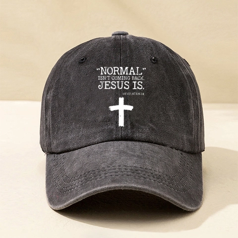 Berretto da Baseball in Cotone Lavato Jesus Is Coming Back Revelation 14 Distressed Vintage Regolabile Dad Hat per Uomo Donna Cappello Religioso