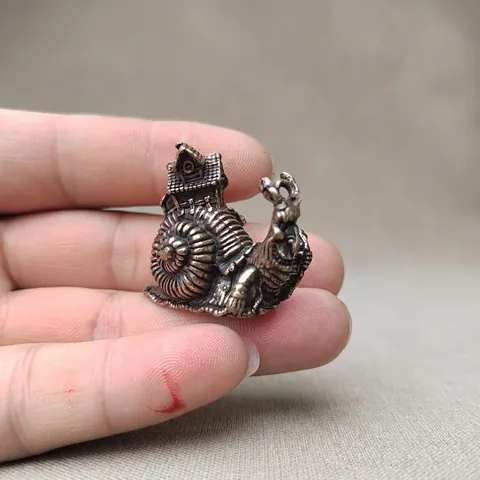 Statuetta Lumaca Con Casa Miniatura Lega Ottone Ornamento Decorativo Creativo Decorazione Scrivania Vintage Regalo