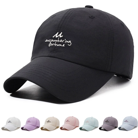 Embroidered Baseball Cap 100% Cotton Adjustable Metal Buckle Sun Protection Quick Dry Outdoor Sports