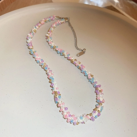 Collana Fatta A Mano Con Perline Colorate Intrecciate Catena Per Clavicola Gioielli Geometrici Minimalisti Per Donna
