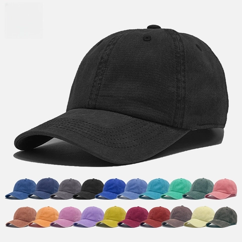 Washed Cotton Baseball Cap Vintage Distressed Dad Hat Adjustable Plain Solid Color Sun Hat For Men And Women