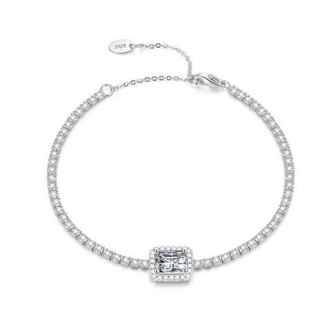 Pulsera de Plata de Ley 925 Con Strass para Mujer Lujo Ligero Galvanizado Infinito Corazón Flor Pulsera Ajustable Joyería Regalo