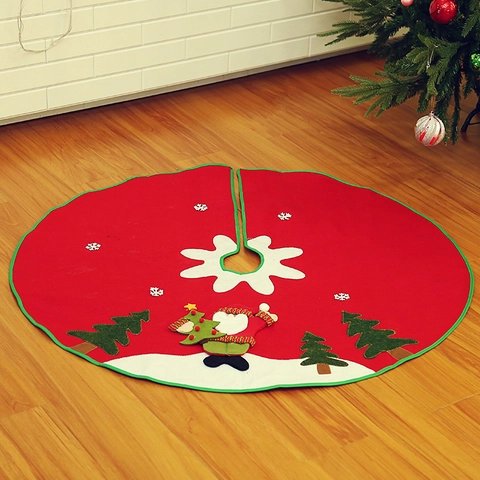 Gonna Per Albero Di Natale Rossa Tonda Tessuto Pupazzo Di Neve Babbo Natale Motivo Alce Per Decorazione Casa