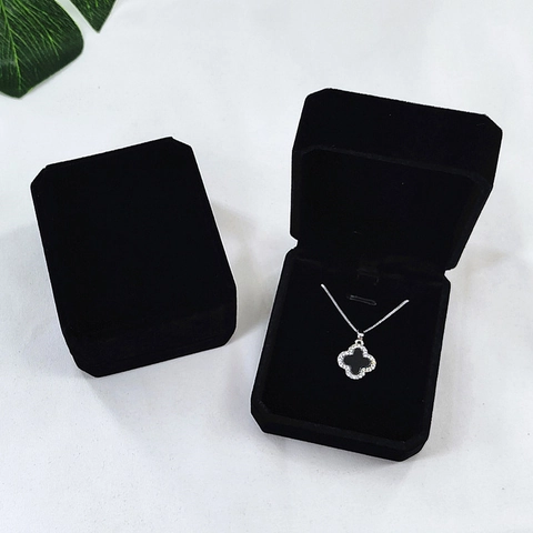 Octagonal Velvet Jewelry Box For Necklace Pendant Brooch Storage Soft Velour Gift Packaging Case Flip Top Elegant