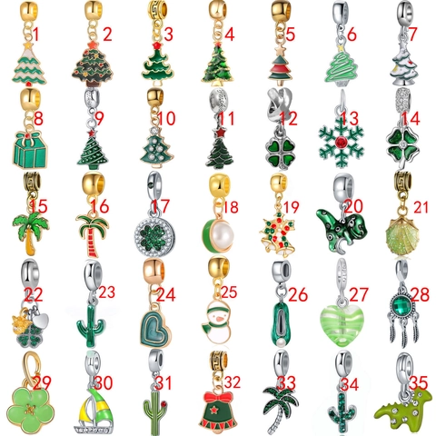 Enamel Charms Pendants For DIY Jewelry Making Bracelet Necklace Christmas Tree Cactus Dinosaur Alloy Metal Zirconia