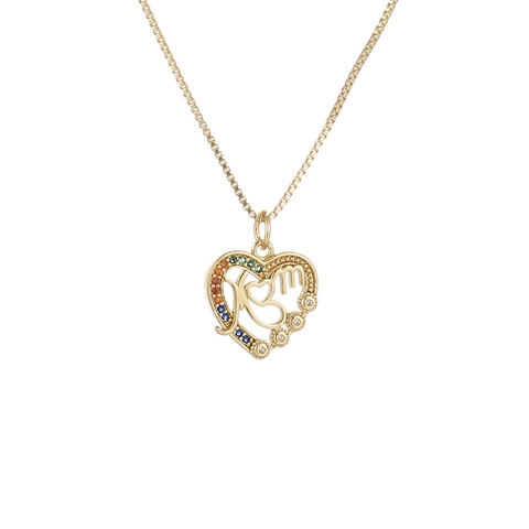 Heart MOM Pendant Necklace Colorful Zircon Copper Box Chain Jewelry Gift For Mother Star Shape Fashion Accessory