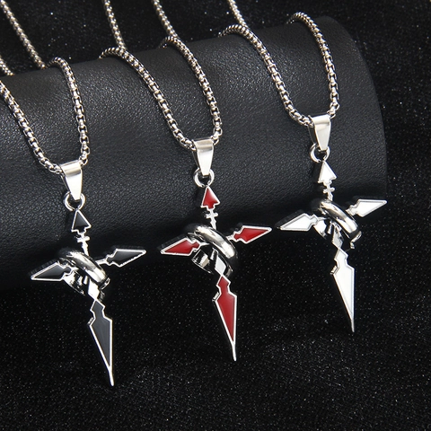 Cross Pendant Necklace With Ring Gothic Punk Style Stainless Steel And Alloy Jewelry Fashion Accessories For Men Women