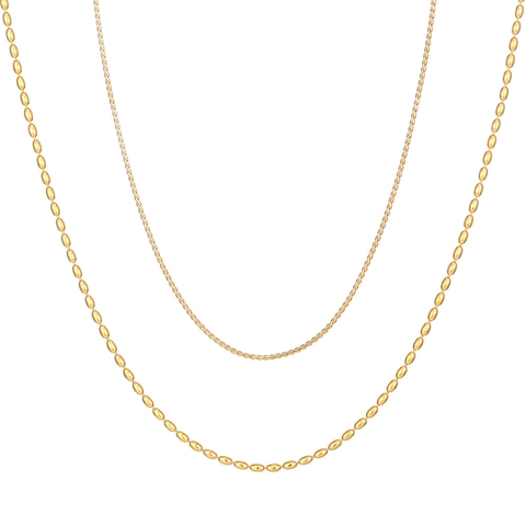 Double Layer Necklace Stainless Steel Layered Rice Bead Chain Minimalist Clavicle Accessory For Women Elegant Fashion