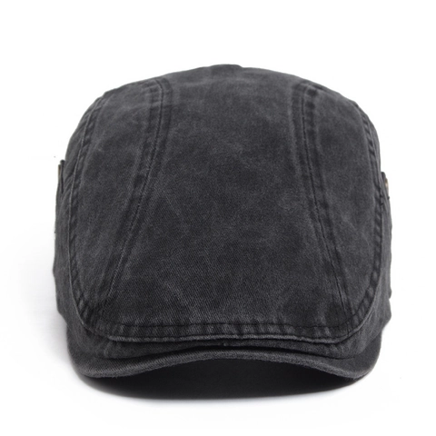 Boina Vintage De Algodón Lavado Gorra Plana Ajustable Sombrero Pico De Pato Para Hombres Mujeres Transpirable Casual