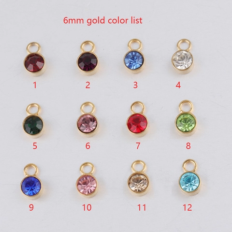 Birthstone Disc Necklace 304 Stainless Steel Round Pendant Mirror Polished Jewelry For Women Girls Birthday Gift