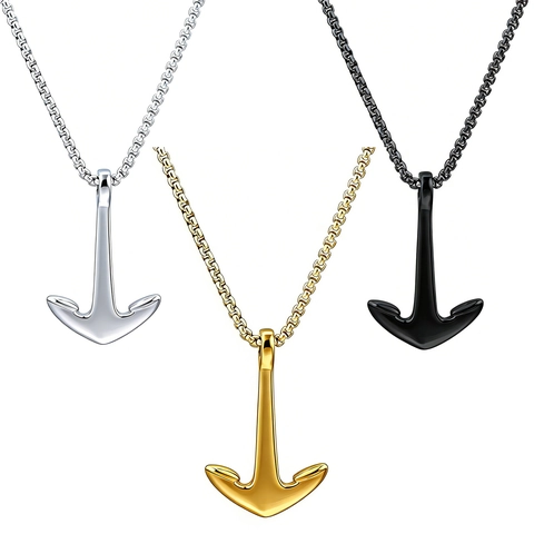 Vintage Nautischer Anker Anhänger Halskette Edelstahl Retro Matrosen Charme Hip Hop Schmuck Geschenk Für Herren Damen