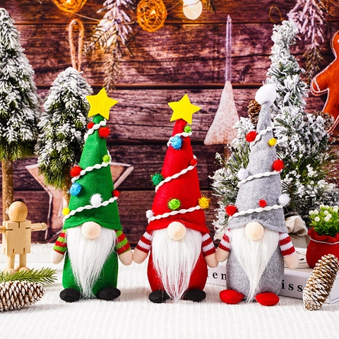 Gnome De Noël Poupée Sans Visage Tissu Feutre Décoration Table Fête Artisanat Style Scandinave Décor Maison