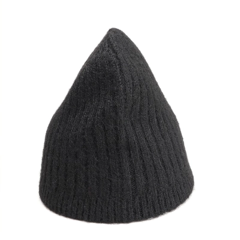 Ribbed Knit Beanie Wool Blend Solid Color Slouchy Skull Cap Warm Winter Hat For Men Women