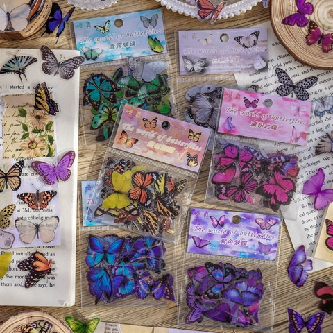 Adesivi Giardino Delle Farfalle Impermeabile PET Trasparente Simulazione Decorativo Scrapbooking DIY Custodia Telefono Cancelleria