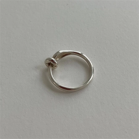 925 Sterling Silver Ring Minimalist Knotted Tied Geometric Organic Design Fashion Jewelry Women Gift
