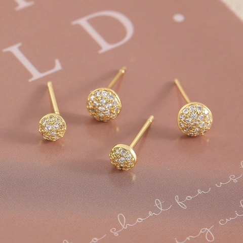 Verguld Koperen Zirkonia Oorknopjes Geometrisch Rond Hart Kroon Vissenstaart Sieraden Accessoires Voor Dames Mode Cadeau
