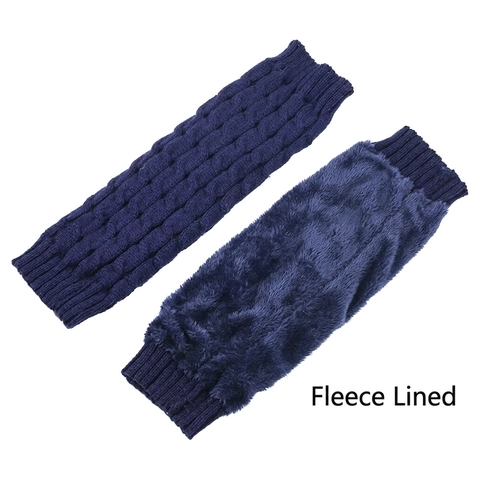 Dames Winter Kabelbreisel Beenwarmers Fleece Gevoerd Thermische Beenmouwen Zacht Acryl Socken Voor Koud Weer Buiten