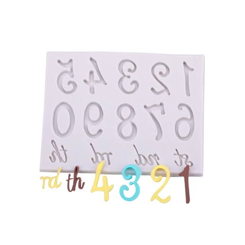 Stampi Silicone Numeri Lettere Decorazione Torte Fondant Cioccolato Argilla Resina Strumenti Fai Da Te Flessibile
